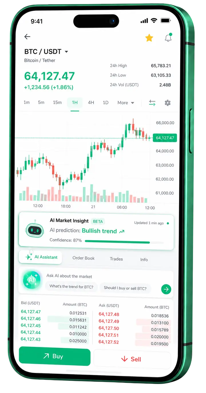 Pantalla móvil de trading en NertaSI6NER